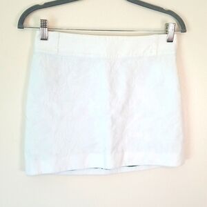 Original Penguin white Skirt Slim Belt Mini Short Zipper Size 0 NWOT